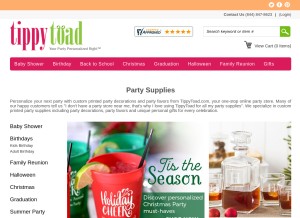 How tippytoad.com looks like on a tablet such as an iPad.