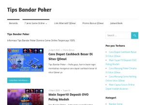 How tipsbandarpoker.com looks like on a tablet such as an iPad.