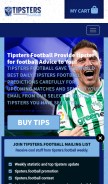 How tipsters.football looks like on a mobile device such as an iPhone.
