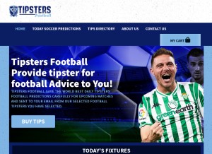 How tipsters.football looks like on a tablet such as an iPad.