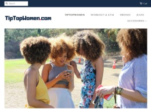 How tiptopwomen.com looks like on a tablet such as an iPad.