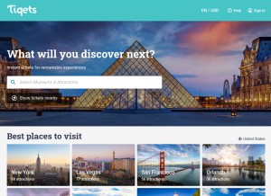 How tiqets.com looks like on a tablet such as an iPad.