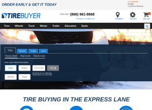 How tirebuyer.com looks like on a tablet such as an iPad.