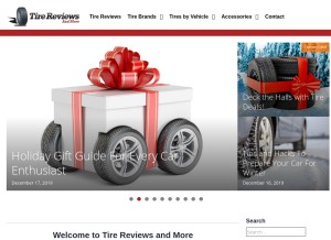 How tirereviewsandmore.com looks like on a tablet such as an iPad.