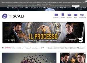 How tiscali.it looks like on a tablet such as an iPad.