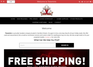 How tistaminis.com looks like on a tablet such as an iPad.