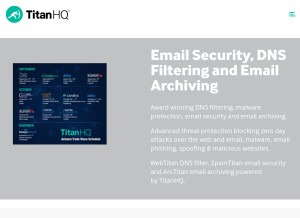 How titanhq.com looks like on a tablet such as an iPad.