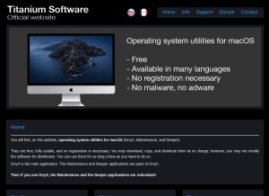 How titanium-software.fr looks like on a tablet such as an iPad.
