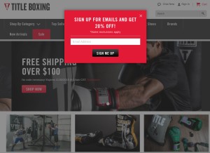 How titleboxing.com looks like on a tablet such as an iPad.