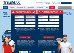 How titlemax.com looks like on a tablet such as an iPad.