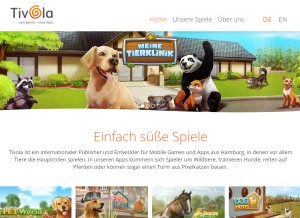 How tivola.de looks like on a tablet such as an iPad.