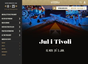 How tivoli.dk looks like on a tablet such as an iPad.