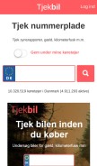 How tjekbil.dk looks like on a mobile device such as an iPhone.
