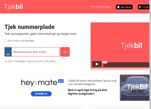 How tjekbil.dk looks like on a tablet such as an iPad.