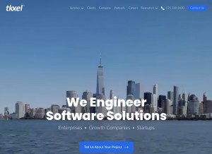 How tkxel.com looks like on a tablet such as an iPad.