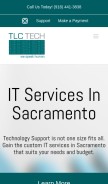 How tlctech.com looks like on a mobile device such as an iPhone.