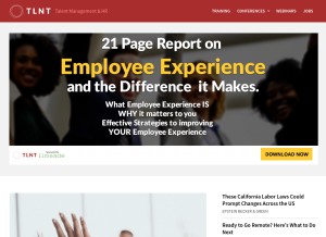 How tlnt.com looks like on a tablet such as an iPad.