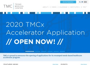 How tmc.edu looks like on a tablet such as an iPad.