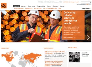 How tmk-group.com looks like on a tablet such as an iPad.