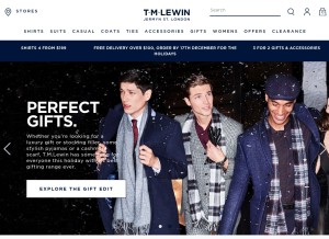 How tmlewin.com looks like on a tablet such as an iPad.