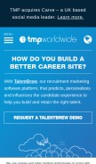 How tmp.com looks like on a mobile device such as an iPhone.