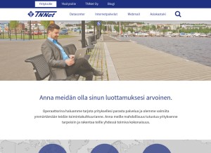 How tnnet.fi looks like on a tablet such as an iPad.