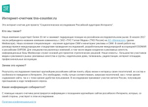 How tns-counter.ru looks like on a tablet such as an iPad.