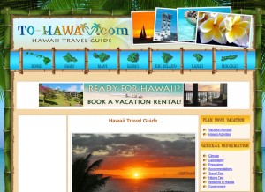 How to-hawaii.com looks like on a tablet such as an iPad.