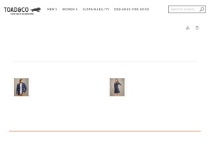 How toadandco.com looks like on a tablet such as an iPad.