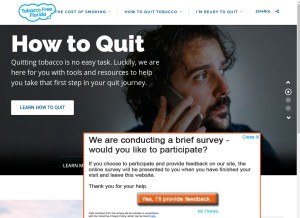 How tobaccofreeflorida.com looks like on a tablet such as an iPad.