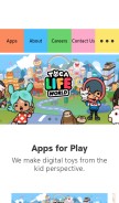 How tocaboca.com looks like on a mobile device such as an iPhone.