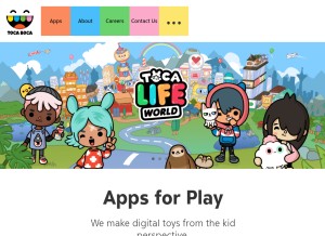 How tocaboca.com looks like on a tablet such as an iPad.