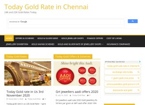 How todaygoldrateinchennai.com looks like on a tablet such as an iPad.