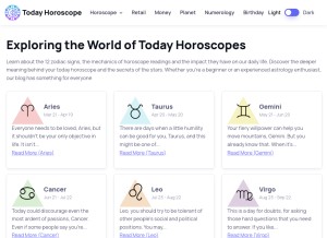 How todayhoroscope.org looks like on a tablet such as an iPad.
