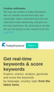 How todaykeyword.com looks like on a mobile device such as an iPhone.
