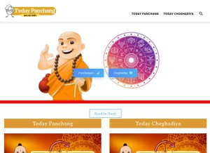 How todaypanchang.com looks like on a tablet such as an iPad.