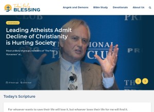 How todaysdailyblessing.com looks like on a tablet such as an iPad.