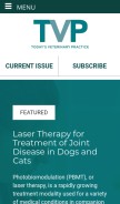How todaysveterinarypractice.com looks like on a mobile device such as an iPhone.