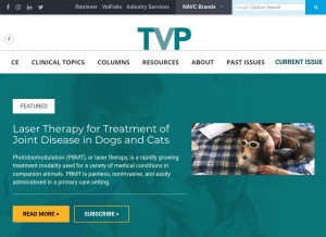 How todaysveterinarypractice.com looks like on a tablet such as an iPad.