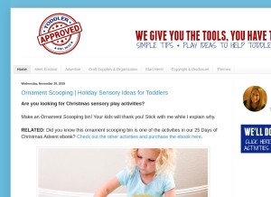 How toddlerapproved.com looks like on a tablet such as an iPad.