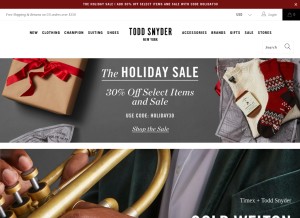 How toddsnyder.com looks like on a tablet such as an iPad.