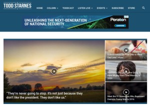 How toddstarnes.com looks like on a tablet such as an iPad.