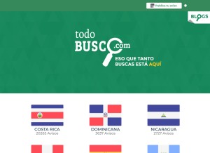 How todobusco.com looks like on a tablet such as an iPad.