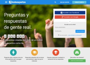 How todoexpertos.com looks like on a tablet such as an iPad.