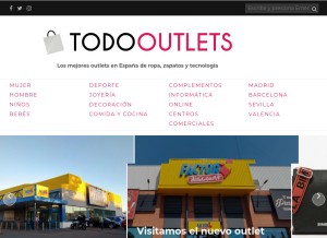 How todooutlets.es looks like on a tablet such as an iPad.