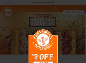 How togos.com looks like on a tablet such as an iPad.