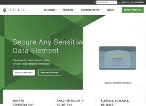 How tokenex.com looks like on a tablet such as an iPad.
