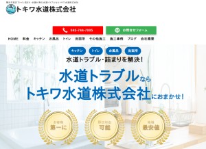 How tokiwa-suidou.jp looks like on a tablet such as an iPad.