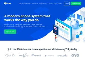How toky.co looks like on a tablet such as an iPad.