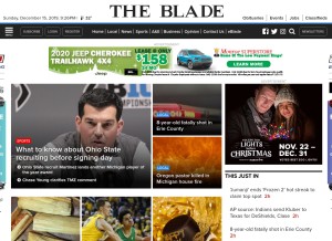 How toledoblade.com looks like on a tablet such as an iPad.
